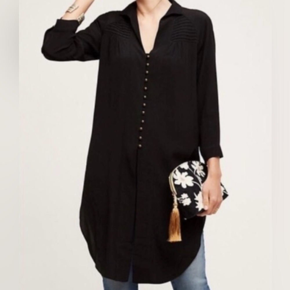 Anthropologie Maeve Black Tunic